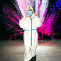 Комбинезон (костюм)  защитный XXL с бахилами и капюшоном, на молнии, 260 гр. оптом